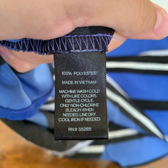 Express Deep Blue Striped Sleeveless Mini Dress - Picture 8 of 8